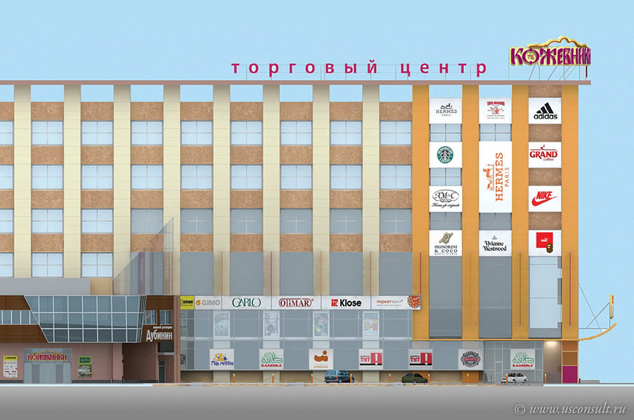 Оформление фасада ТЦ «Кожевники»